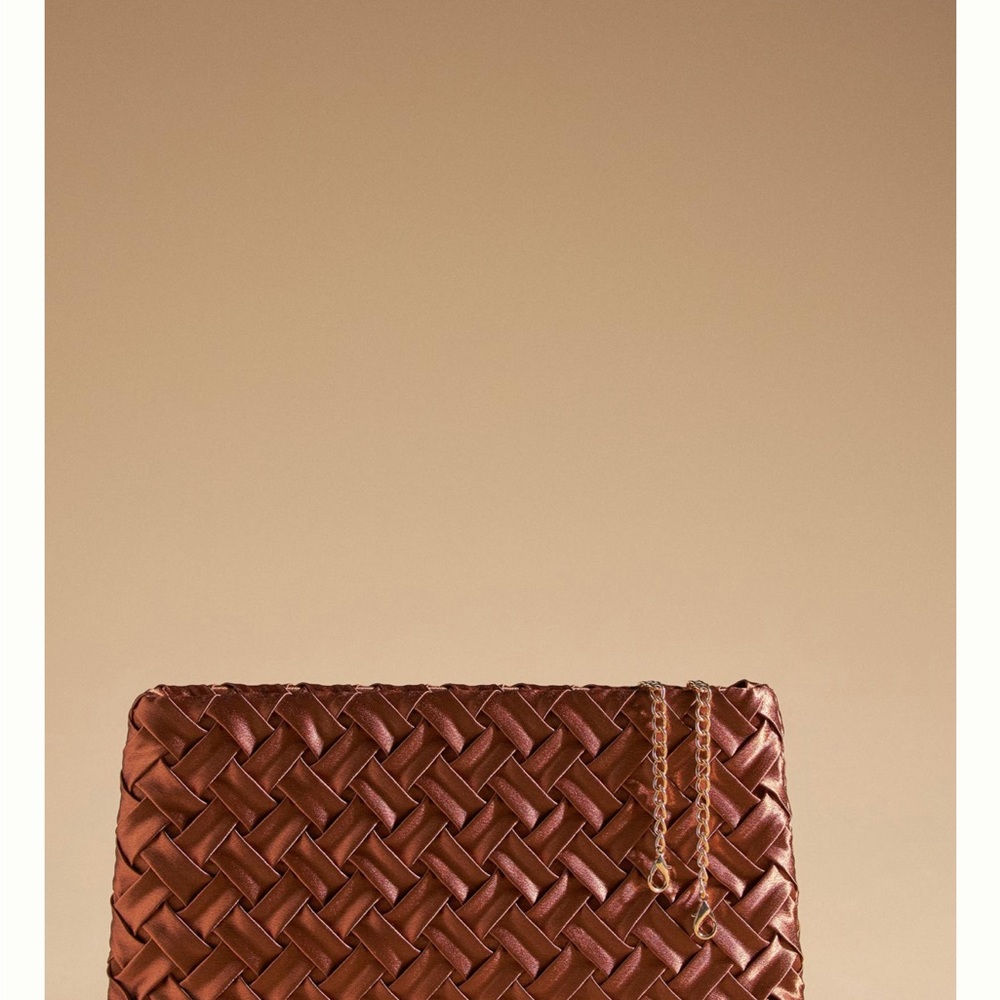 Anthropologie Bronze Woven Bag - Picture 3 of 10